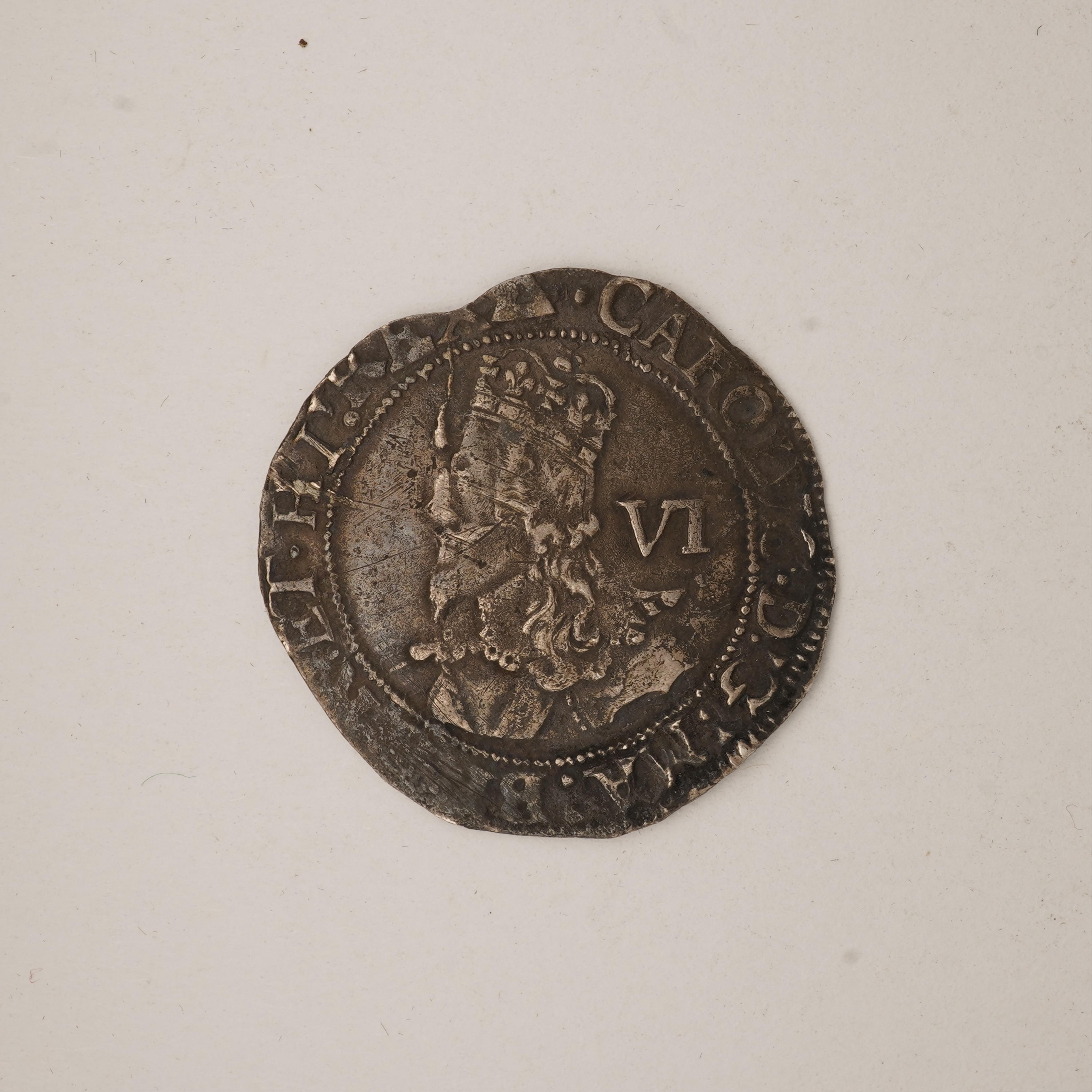 British hammered coins, Charles I, silver sixpence, Tower mint, mm. Triangle, 1639-40, S. 2816, irregular flan, about VF